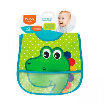 Babador com bolso Dino